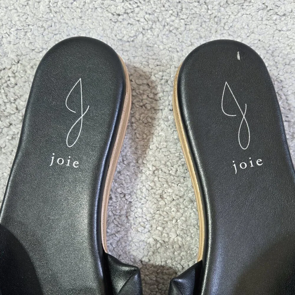 Joie Black Knot Slide Sandals Slip On Flats Dressy Neutral Vacation Whimsical
